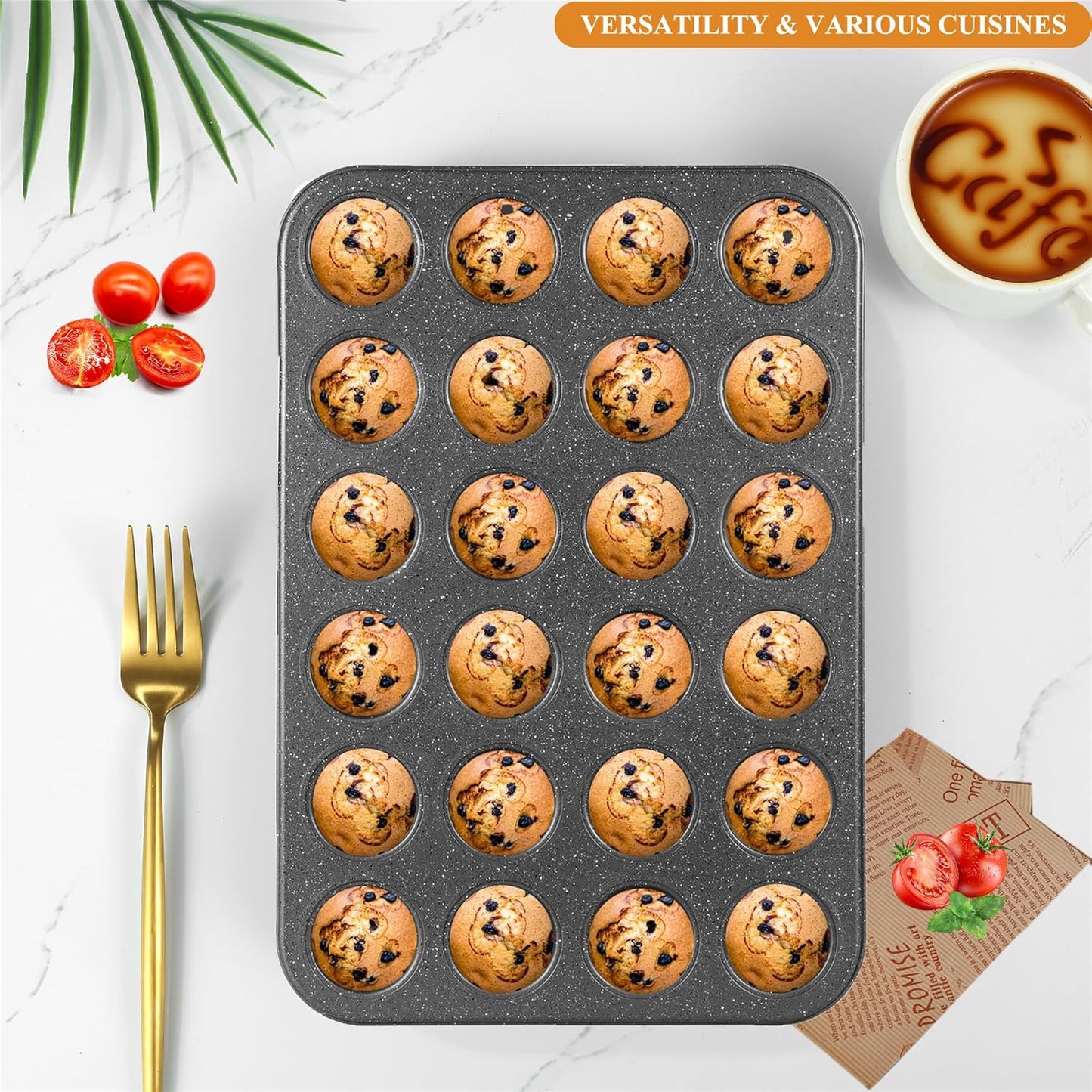 Mini Muffin & Cheesecake Pan, Nonstick 24, Toast Oven Baking Supplies