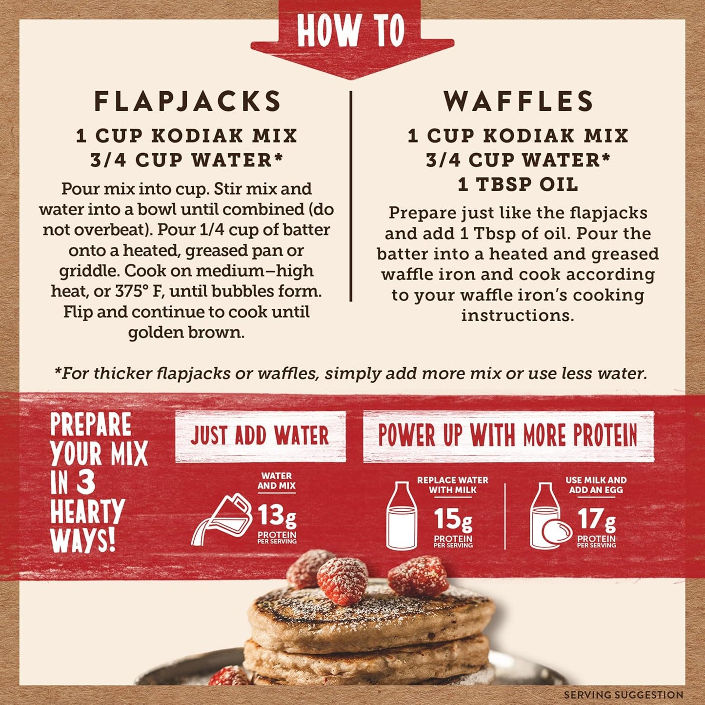 Kodiak Cakes Power Cakes, Pancake & Waffle Mix, Raspberry Lemon, High Protein,100% Whole Grains (Pack of 6)