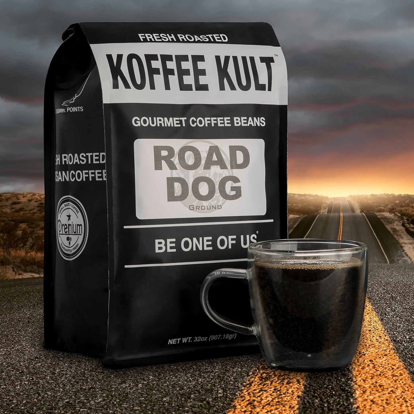 Koffee Kult Road Dog Dark Roast Coffee Beans (whole bean, 32oz)