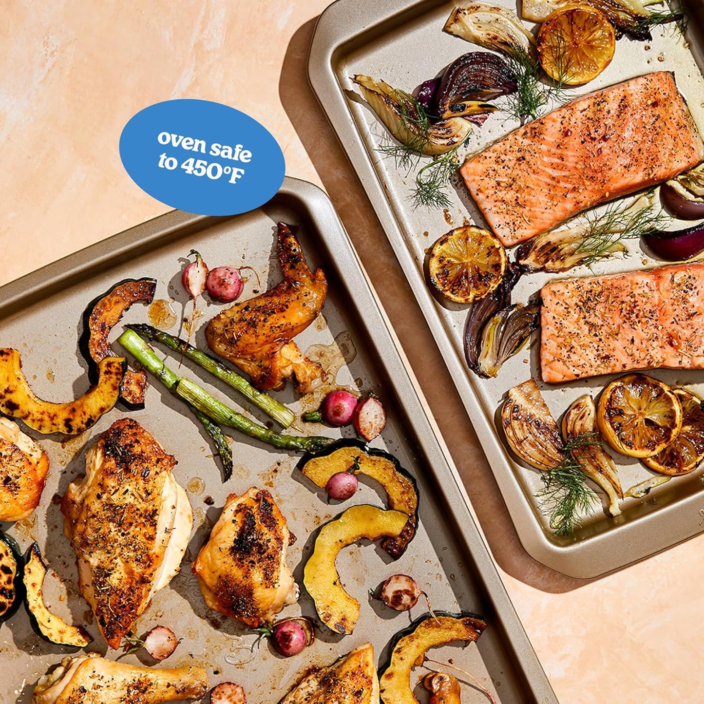 Cravings Bake-Anything 3-Piece Sheet Pan Set, Nonstick Steel Baking Sheets for Pizza, Cake, and Cookie Baking, Oversized, Medium, and Small Pans – Kitchen Essentials by Chrissy Teigen