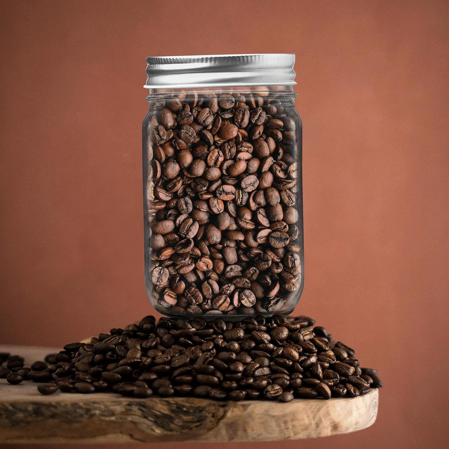 DISCOUNT PROMOS 10 Decorating Mason Jars Set, 12 oz. - Canning, Aluminum Lid - Black