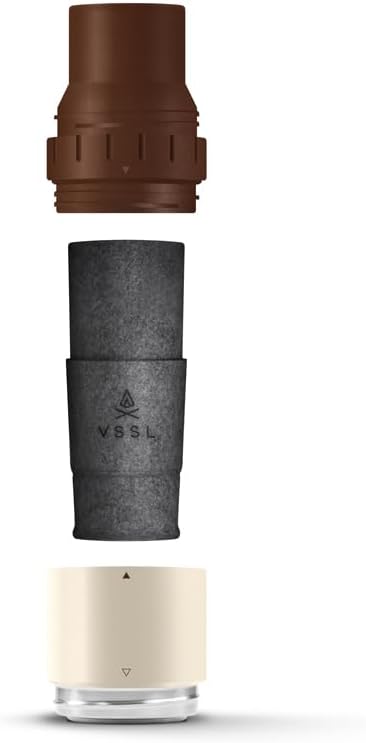 Nest Pour Over Coffee Kit + Java G25 Grinder Gift Set, Contains Two 10 Oz Mugs, Splash Proof Lid, Pour Over Coffee Dripper, Java G25 Grinder and Storage Connector, Cream