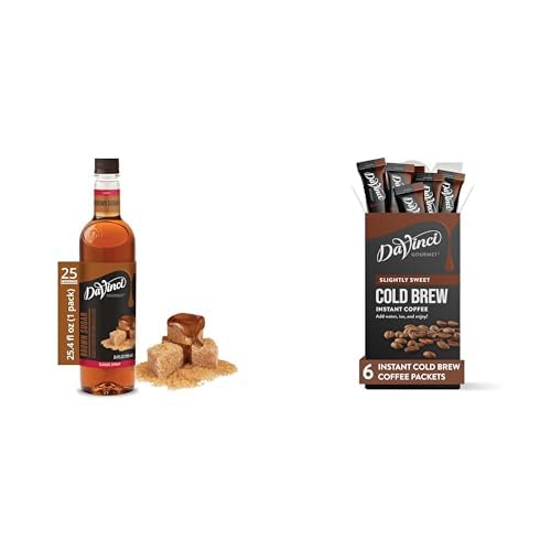 DaVinci Gourmet Brown Sugar Cold Brew At Home Starter Kit, 25.4 Fl Oz (Pack of 1) & 6 Count (Pack of 1)
