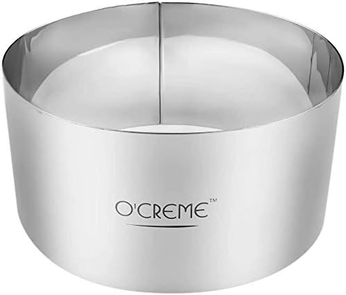O'Creme Cake Ring Sturdy Stainless Steel Round Mousse Cake Ring Mold for Baking, Dessert Cake Decorating Pastry Rings 6 Inch Diameter x 2-1/2 Inch High