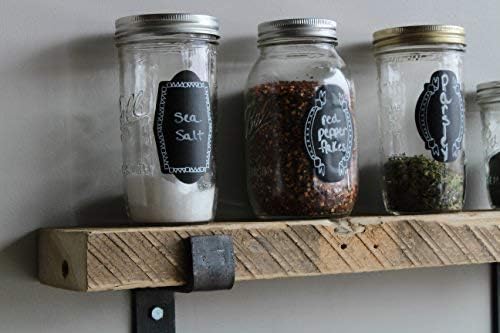 Urban Legacy Accent Shelves | Reclaimed Barn Plank | Set of 2 with Full Brackets (Natural 24"x 4.5"x 2")