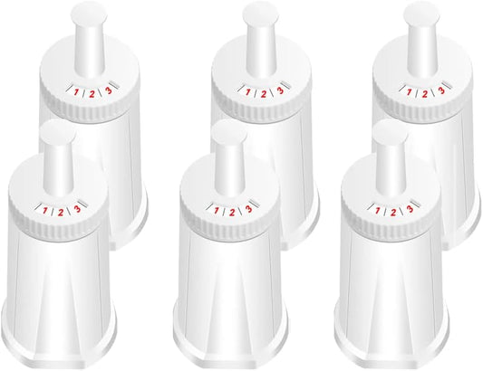 Filter - Replacement Water Filter Compatible with Breville Sage Claro Swiss For Oracle, Barista & Bambino - Compare to Part #BES008WHT0NUC1.Pack of 6（First use without adding coffee powder）