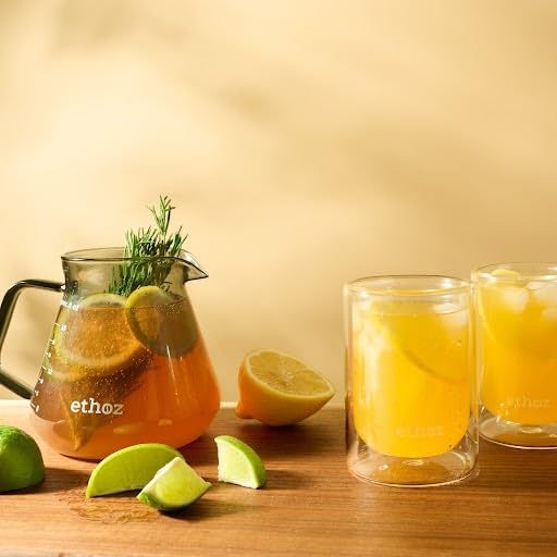Ethoz® Glass Carafe – Sleek, Borosilicate Glass Pitcher for Brewing & Serving. Ergonomic Design, Calibrated Measurements, and Temperature-Resistant Durability. Perfect for Coffee, Cocktails, and More.
