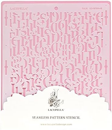 Alphabet Cake Stencil - Seamless Delicate Pattern for Decorating Tall Double Barrel Cake to Use with Buttercream, Royal Icing, Ganache, Paint, Airbrush (TULIS)