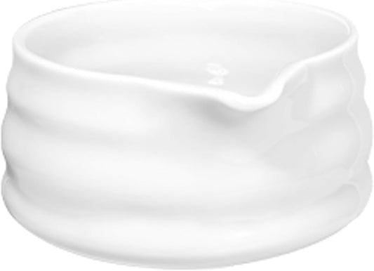 White Matcha Bowl with Spout - Chawan - Ceramic Matcha Bowls - Japanese Traditional Macha Tea Bowl for Mixing - Matcha Cup - Matcha Accessories - More Durable than Glass