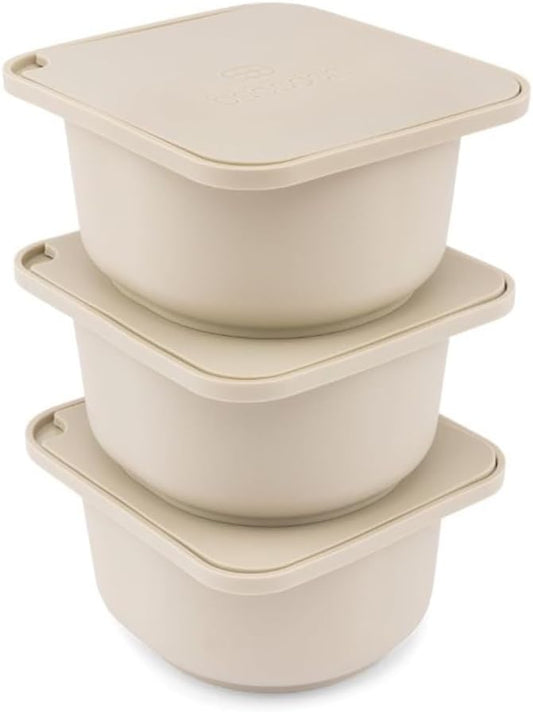 Babadoh Pizza Making Accessories | Pizza Dough Proofing Containers with Lids | Set of 3 | Dough Colour | Original Size (make 12" Pizzas)