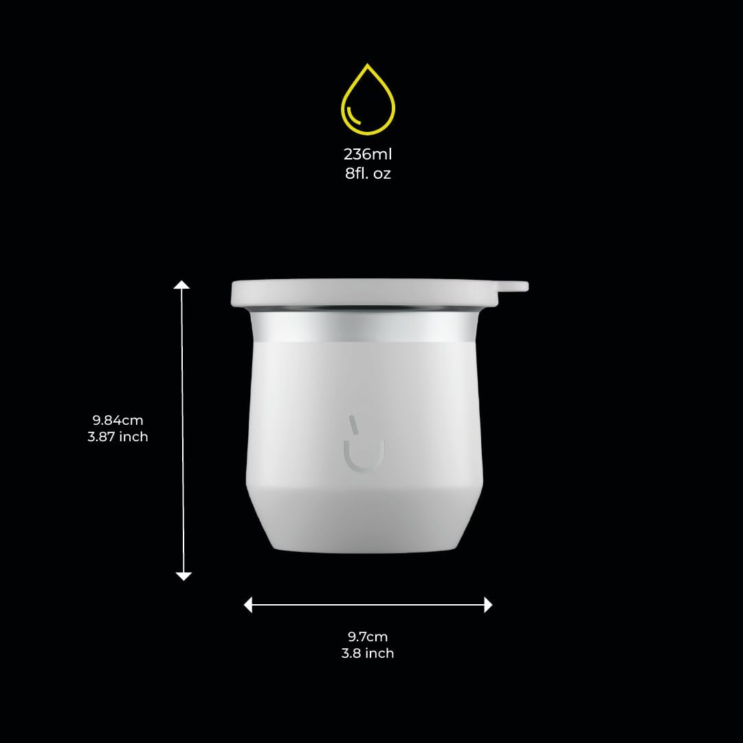 BALIBETOV Yerba Mate Cup – Vacuum Insulated Stainless Steel Gourd with Silicone Cover & Non-Slip Base – Includes 2 Bombillas & Cleaning Brush – Unique Design, Easy to Clean