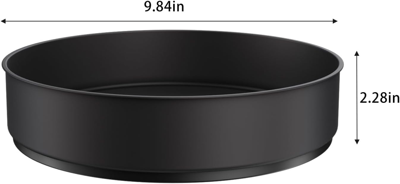 VAEHOLD Lazy Susan Stainless Steel Black Spice Rack Turntable for Pantry Cabinet - Decorative Trays Storage Containers Organizer for Kitchen Cabinet, Snacks, Bathroom (10 inches)