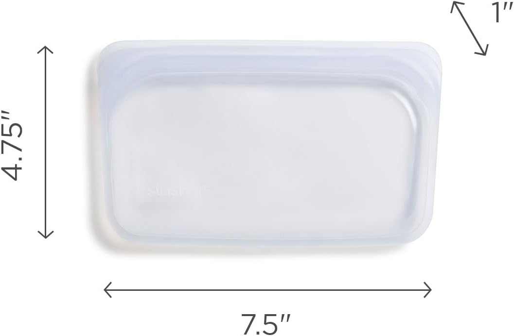 Stasher Premium Silicone Reusable Food Storage Snack Bag, Aqua, Microwave, Sous Vide, Dishwasher, Oven and Freezer Safe, BPA Free, Leak-free, Eco-friendly, 12 Oz