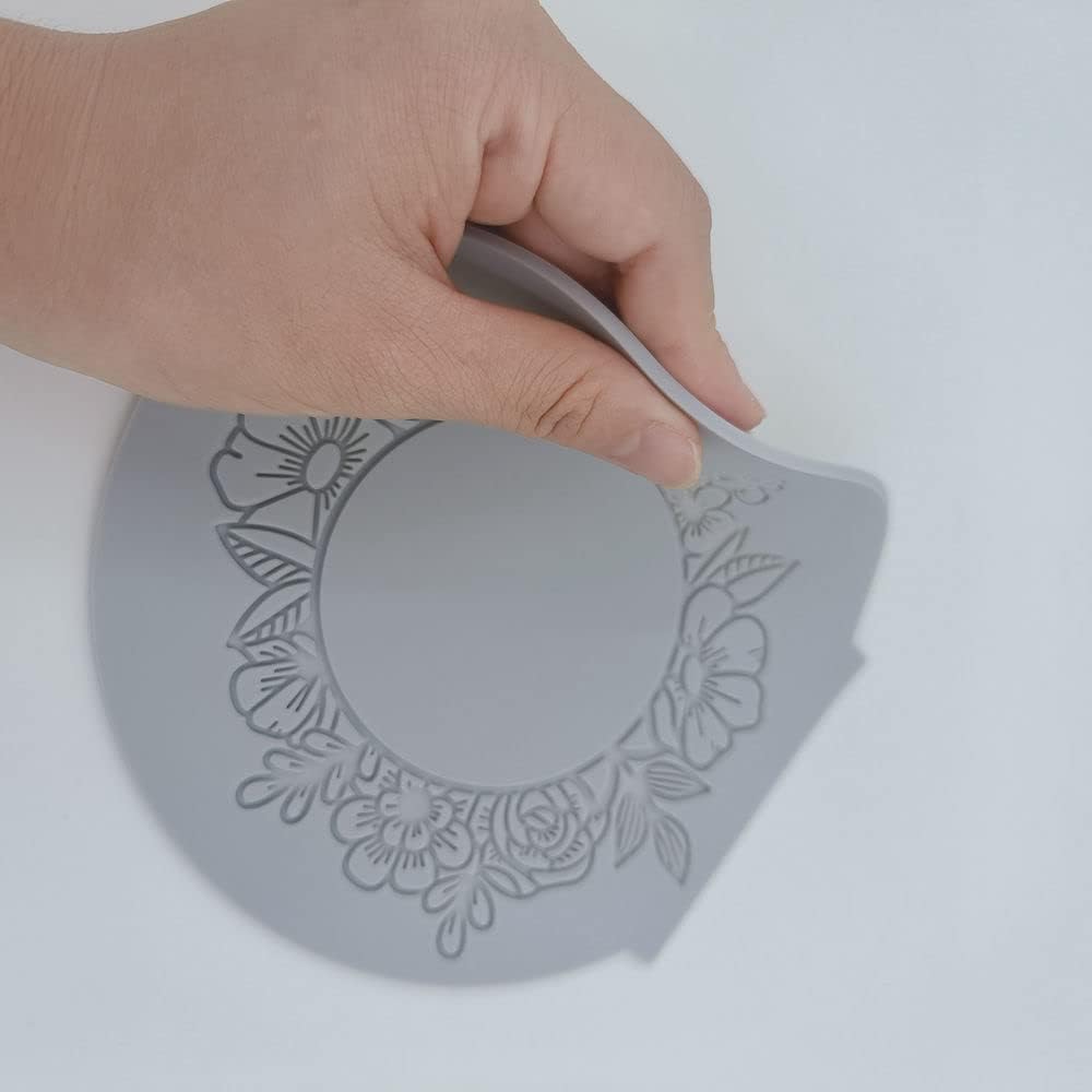 Silicone Lace Mold, Wedding Cake Lace Mat, Coral Cake Decorating Mold Flower Fondant Impression Mats for Edible Lace Fondant Mold, Sugar-Lace Cupcake Mat Tools (A_6.6x6.4x0.12inch)