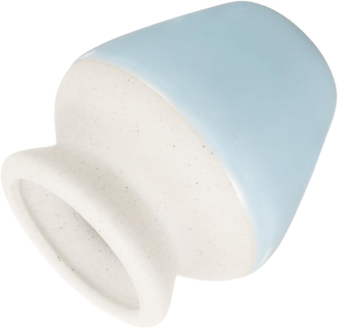 HARFINGTON Ceramic Chasen Stand 70mm Matcha Whisk Holder Teas Set Whisks Stand Traditional Matcha Tea Chasen Holder Tea Set Accessories for Tea Tasting, Beige/Cyan