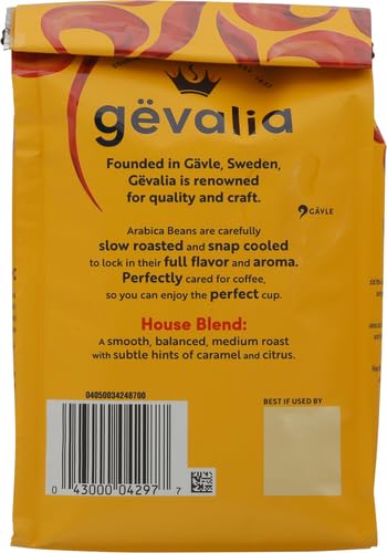 Gevalia Decaf House Blend Medium Roast Ground Coffee (12 oz Bag) (Pack of 5)