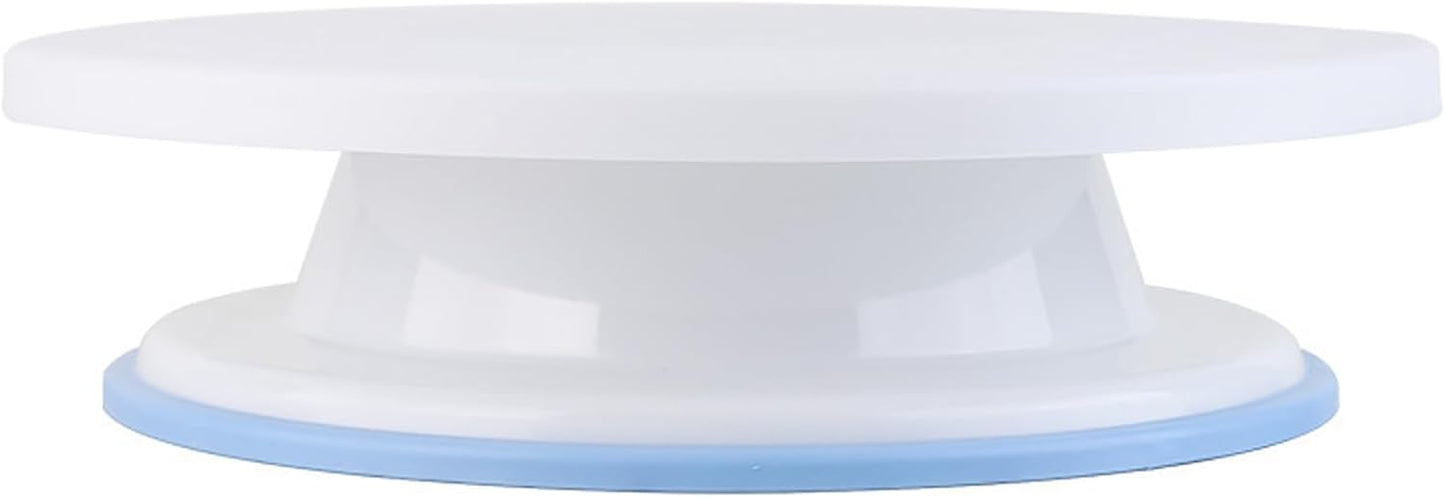 Cake Decorating Turntable 11 Inch Cake Turntable Anti-Slip Rotating Cake Stand for Decorating(1pcs White)