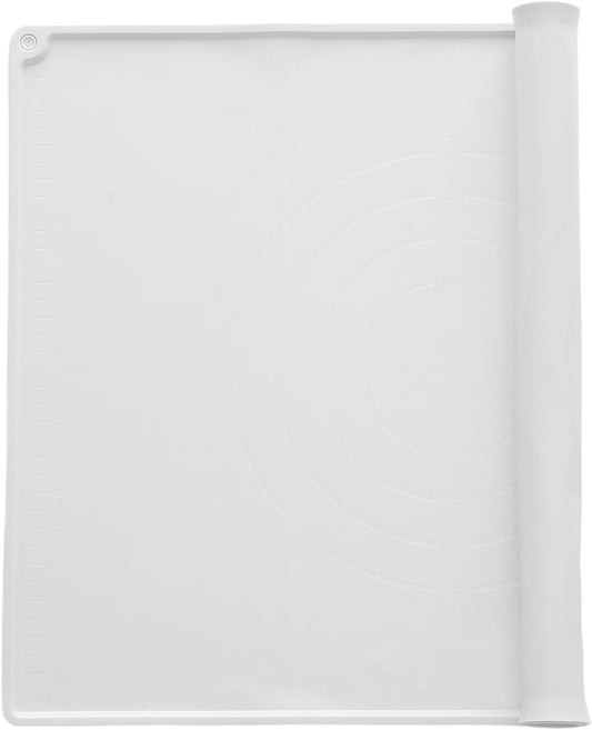 uxcell Silicone Pastry Mat, 19.7" x 15.8" Silicone Baking Mat with Measurements, Non-Stick Dough Rolling Mat for Making Pastry Cookies Bread Pizza White