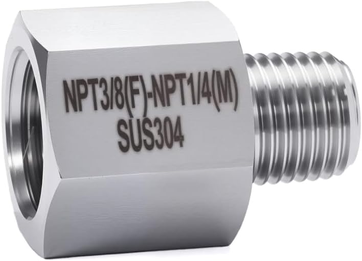 2 pieces Npt3/8 Female to Npt1/4 Male Reducer,3/8-1/4Water pipe Adapter, Fabricate of 304 Stainless Steel