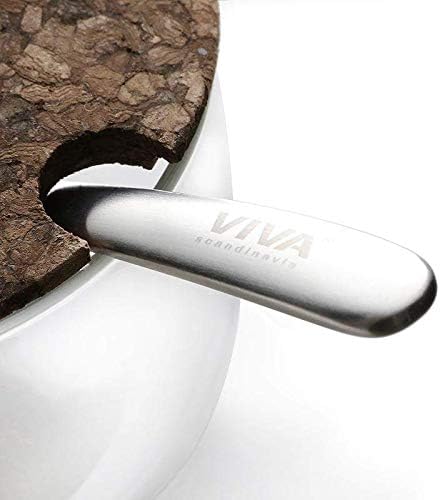 Viva Classic Glass Creamer and Sugar Set - Coffee and Tea Serving Set - Cream Pitcher 9.5 oz / 280ml and Sugar Bowl 12 oz / 350 ml with Cork Lid and Metal Spoon, Milk and Sugar for Coffee Bar