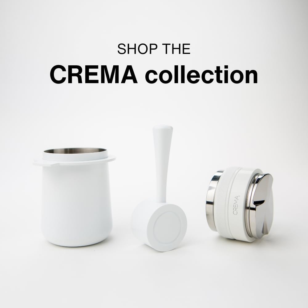 Crema Coffee Products 58mm Hand Tamper & Coffee Distributor | Compatible with Flair Pro and Pro 2 Portafilter | Double-Sided, Adjustable Depth Tool | Made with Durable 304 Stainless Steel | Silver