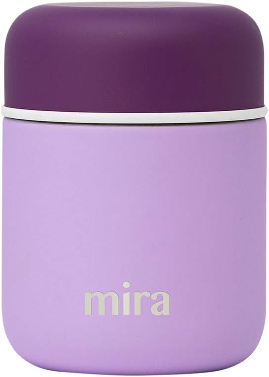MIRA 9oz Insulated Food Jar Thermo for Hot Food & Soup, Compact Stainless Steel Vacuum Lunch Container - Lilac