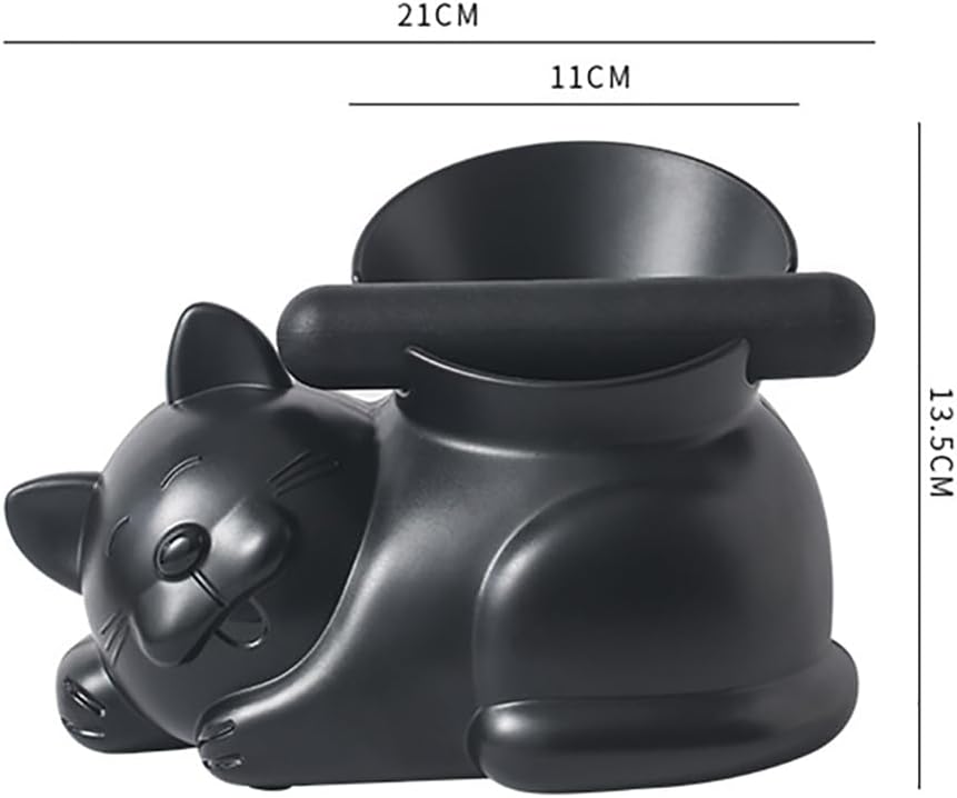 Cute Cat Coffee Knock Box Espresso Machine Accessories Small Coffee Dump Bin for Home and Office (Knock Box and Tamper Mat)