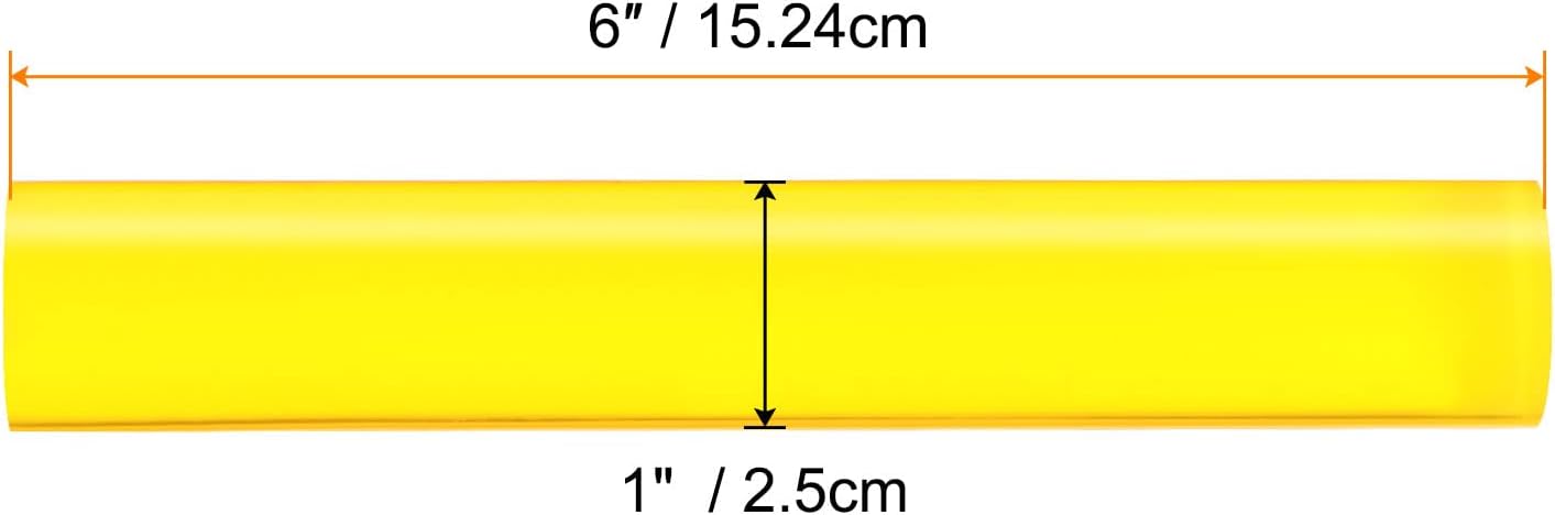 HARFINGTON Acrylic Clay Roller 6 Inch x 1 Inch Solid Non-Stick Plastic Round Tube Roller Polymer Clay Rod Fondant Rolling Pin for Shaping, Sculpting, Modeling DIY Crafts, Yellow