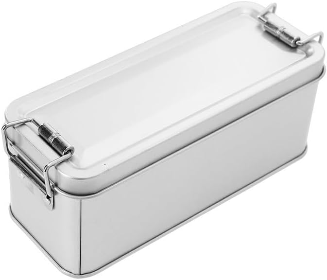 Metal Tin Box, Tinplate Metal Storage Tins Tea Container Rectangular Cookie Box With Lids For Storaging Cookies Snowflake Pastries Tea(S)