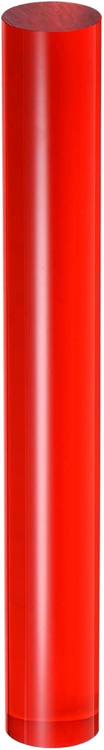 HARFINGTON Acrylic Clay Roller 8 Inch x 1 Inch Solid Non-Stick Plastic Round Tube Roller Polymer Clay Rod Fondant Rolling Pin for Shaping, Sculpting, Modeling DIY Crafts, Red