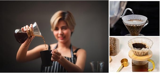 Cone Filters #2 for Coffee Makers - Tear-Resistant Paper, Sustainable Material, Say Goodbye to Coffee Grounds in Your Brew (200, white)