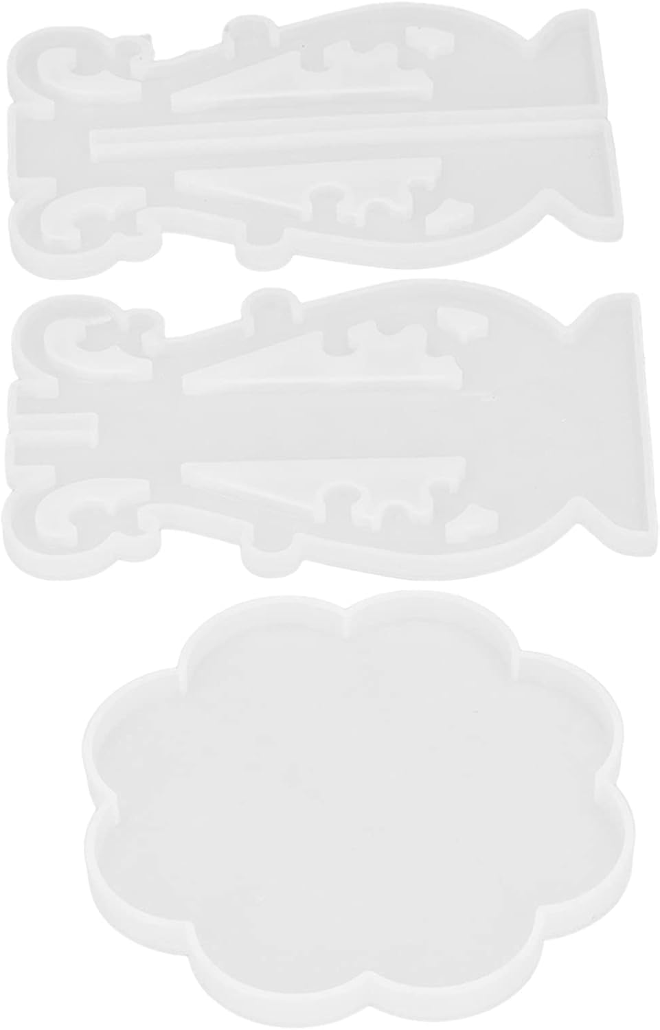 3Pcs DIY Silicone Flower Pot Shelf Mold Easy Demoulding Unique Shape Suitable for Resin Crafts (European Mold 60-732)