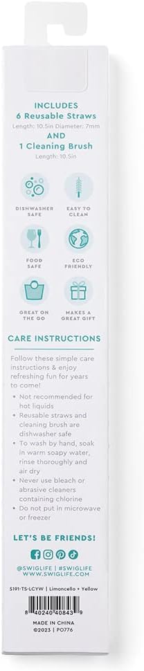 Swig Life Reusable Straws O Christmas Tree + Green Tall Straw Set & Cleaning Brush, Each Straw is 10.25 inch Long (Fits Swig Life 20oz Tumblers, 22oz, and 32oz Tumblers)