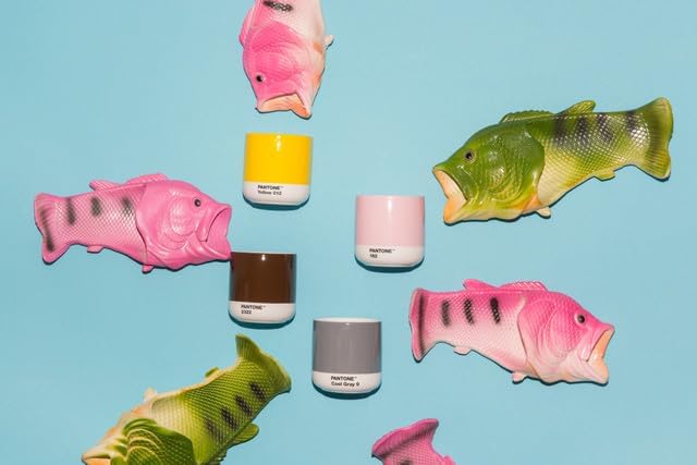 Copenhagen Design Pantone Latte Cup - Double Wall Thermo - Cappuccino Handleless Mug - 7.44oz/220ml, Yellow 012