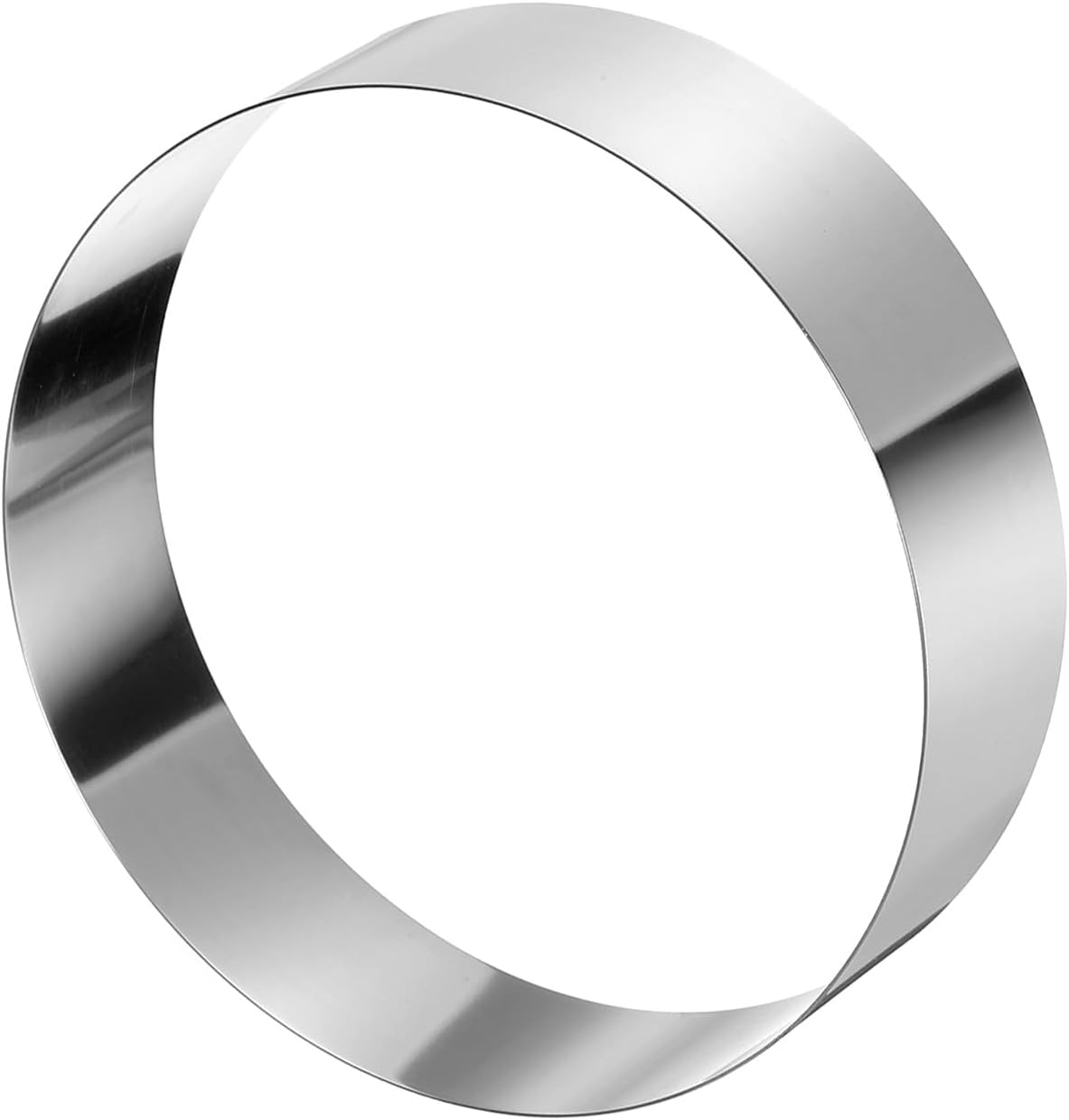HARFINGTON Round Cake Ring 8 x 2 Inch Seamless Stainless Steel Pastry Mousse Dessert Ring Mirror Coating for Baking Cooking Making Tool