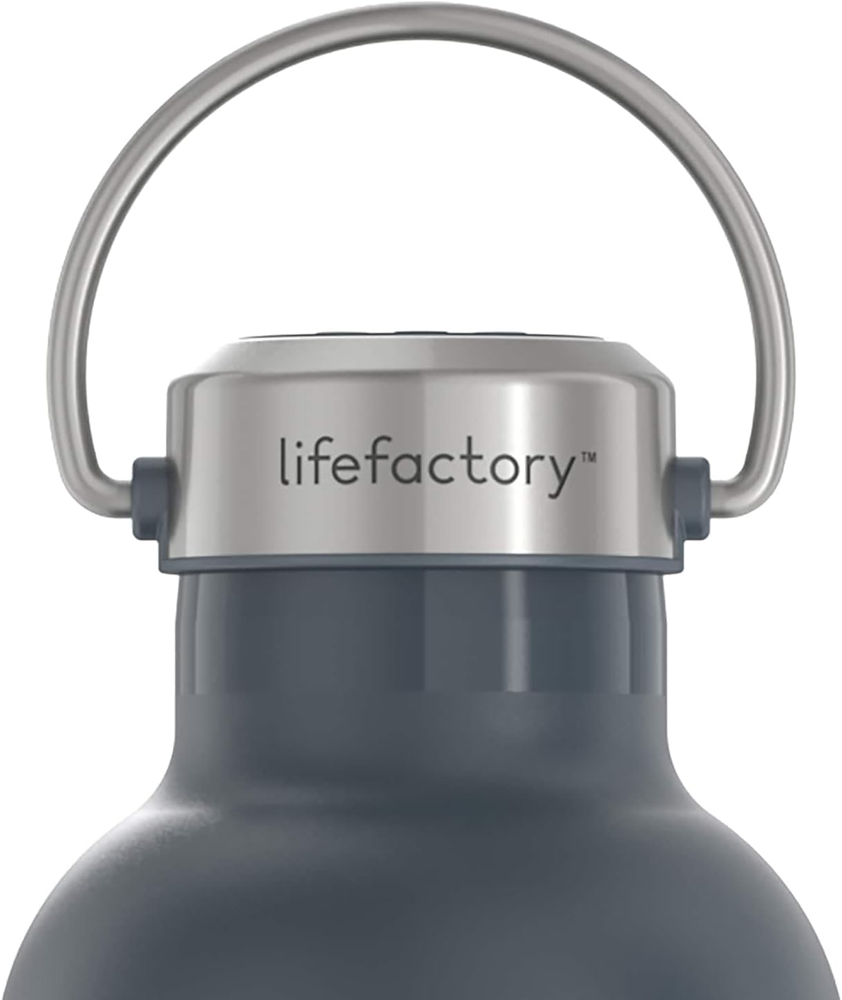 Lifefactory 32-Ounce Stainless Steel Vacuum-Insulated Sport Bottle, Carbon