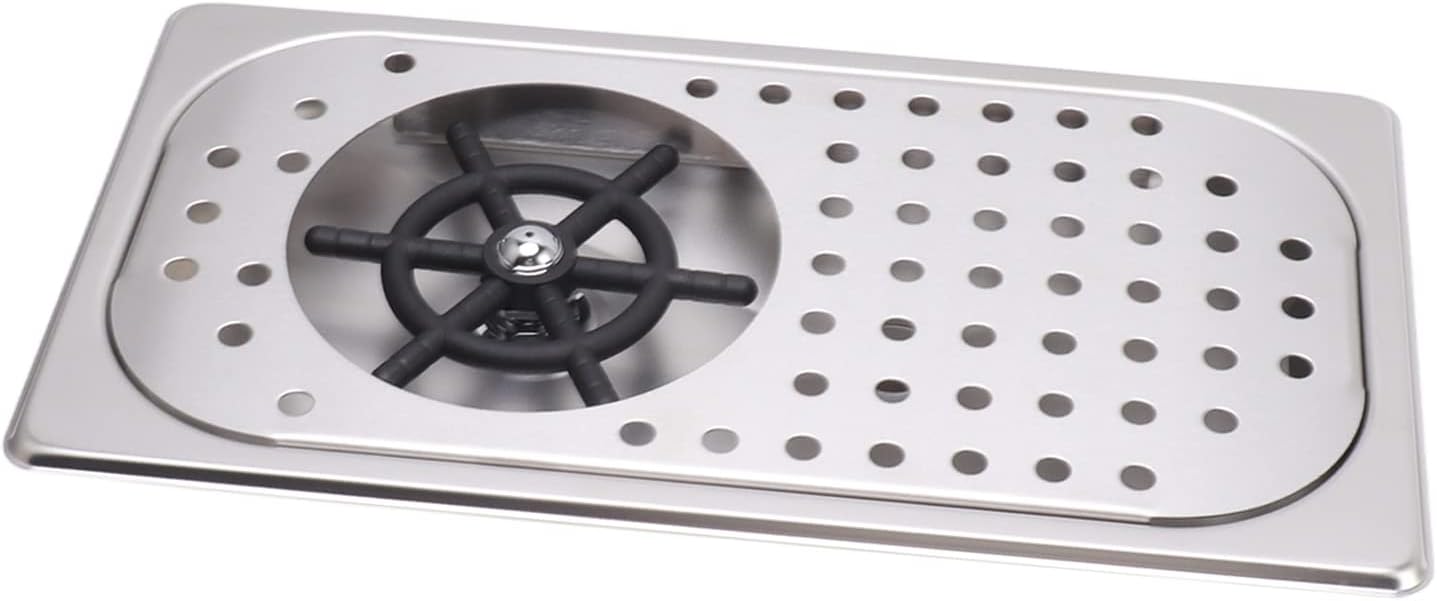 Glass Rinser Cup Washer 304 Stainless Steel Drain Drip Tray Hose Washing Equipment Coffee Shop Bar Glass Sink Rinser (Stainless Steel Color A)