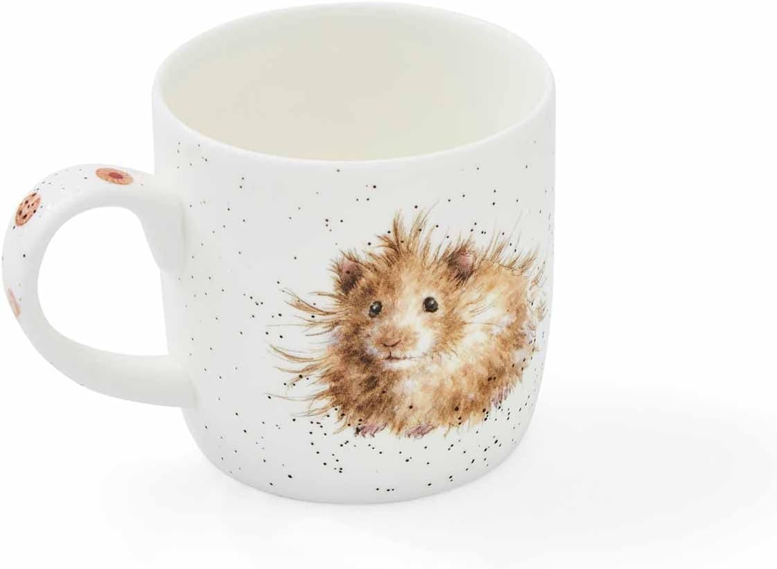 Royal Worcester Wrendale Designs Farmhouse Style Mug, Diet Starts Tomorrow - 14 oz Fine Bone China Mug with Hamster Illustration for Cozy Kitchen Vibes - Floral Drinkware for Daily Comfort