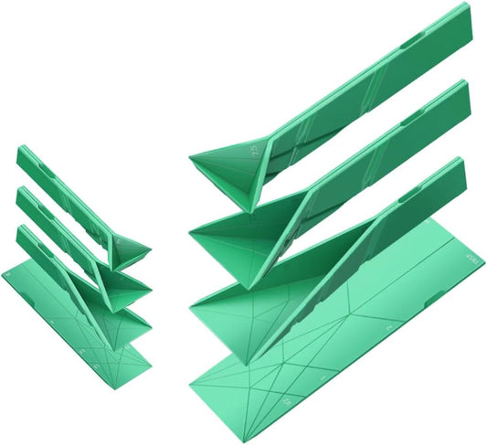 POLYGONS FLAT 3-IN-1 FOLDING MEASURING SPOONS | 2 Spoons with 6 Different Sizes (Green)