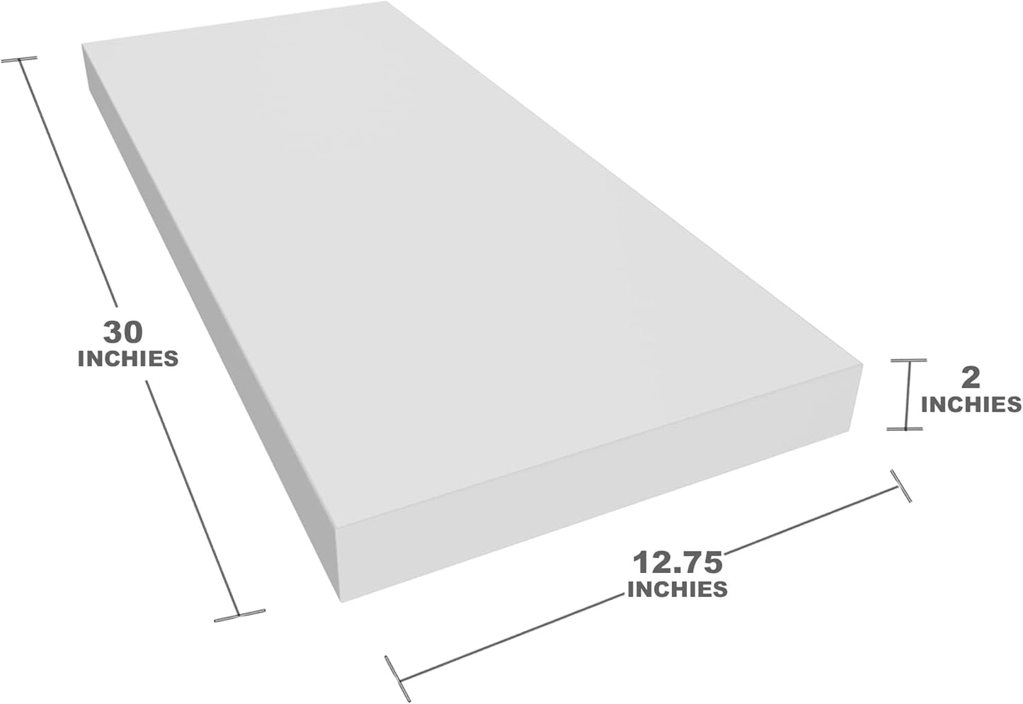 Floating Shelf, Set of 2 Wall Shelf, 30 in W x 12.75 in D x 2 in H Wooden Floating Wall Shelf with Invisible Brackets for Living Room/Bedroom/Bathroom/Kitchen Storage and Decor, White