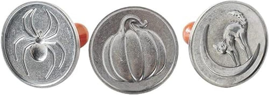 Nordic Ware 1260 Spooky Cast Cookie Stamps, 3-inch rounds, Silver