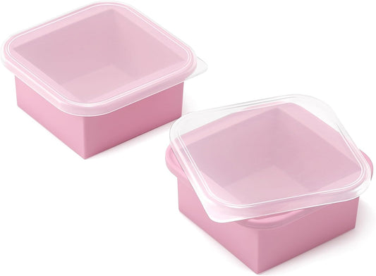 2-Cup Silicone Freezer Trays with Lids – Perfect for Meal Prep, Portion Control, and Easy Freezing-Meal Prep Container Molds for Soup,Leftovers (Cotton Candy, 2 Pack)