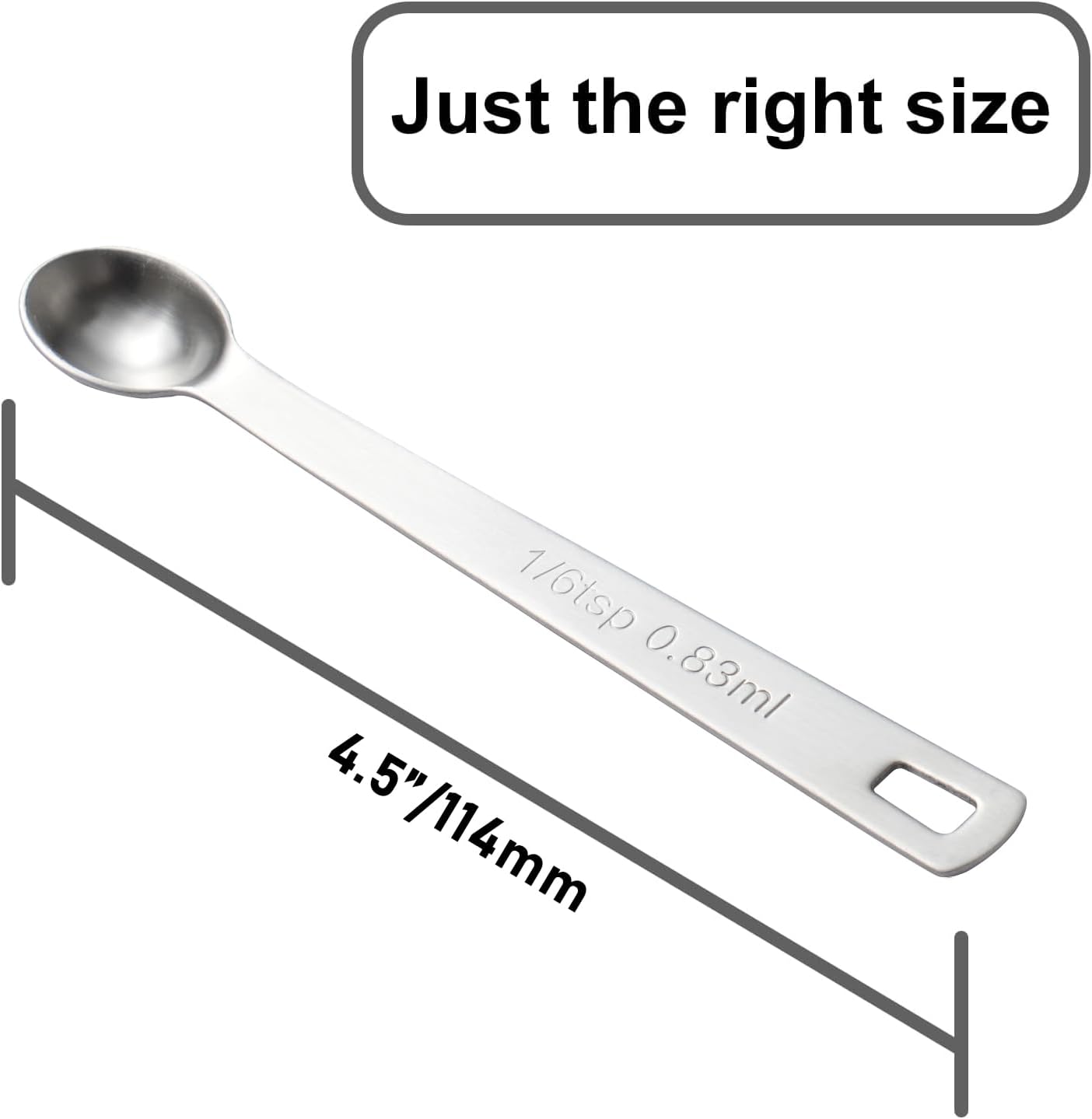 1PCS 1/6 Teaspoon(1/6tsp, 0.83ml) Single Tiny Measuring Spoon, Small Individual Stainless Steel Measure Spoons Only