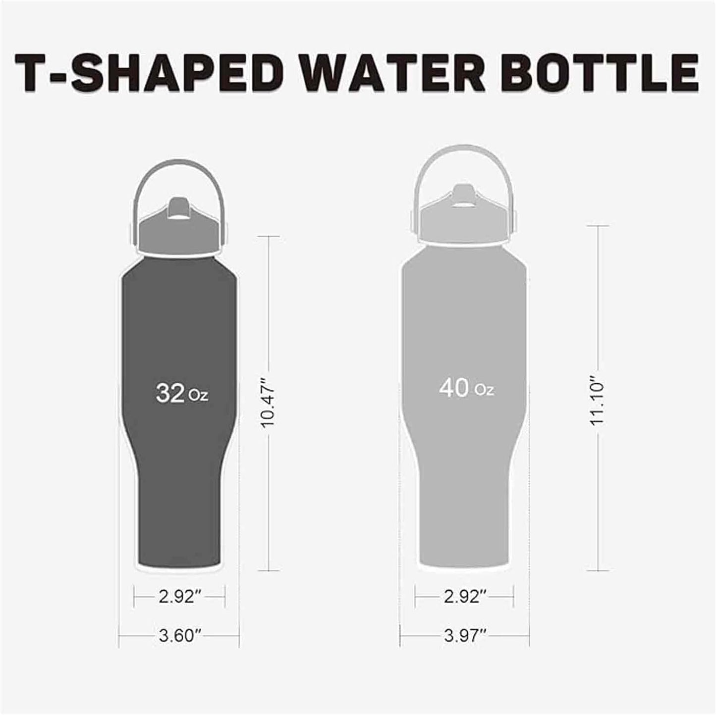 Insulated Water Bottle 40oz with Straw/Spout Lids, Stainless Steel Water Bottles Keep Cold 24h&Hot 12h, Metal Water Bottle with Straw that Fits in Cup Holder, Water Bottle Leak-proof,BPA Free