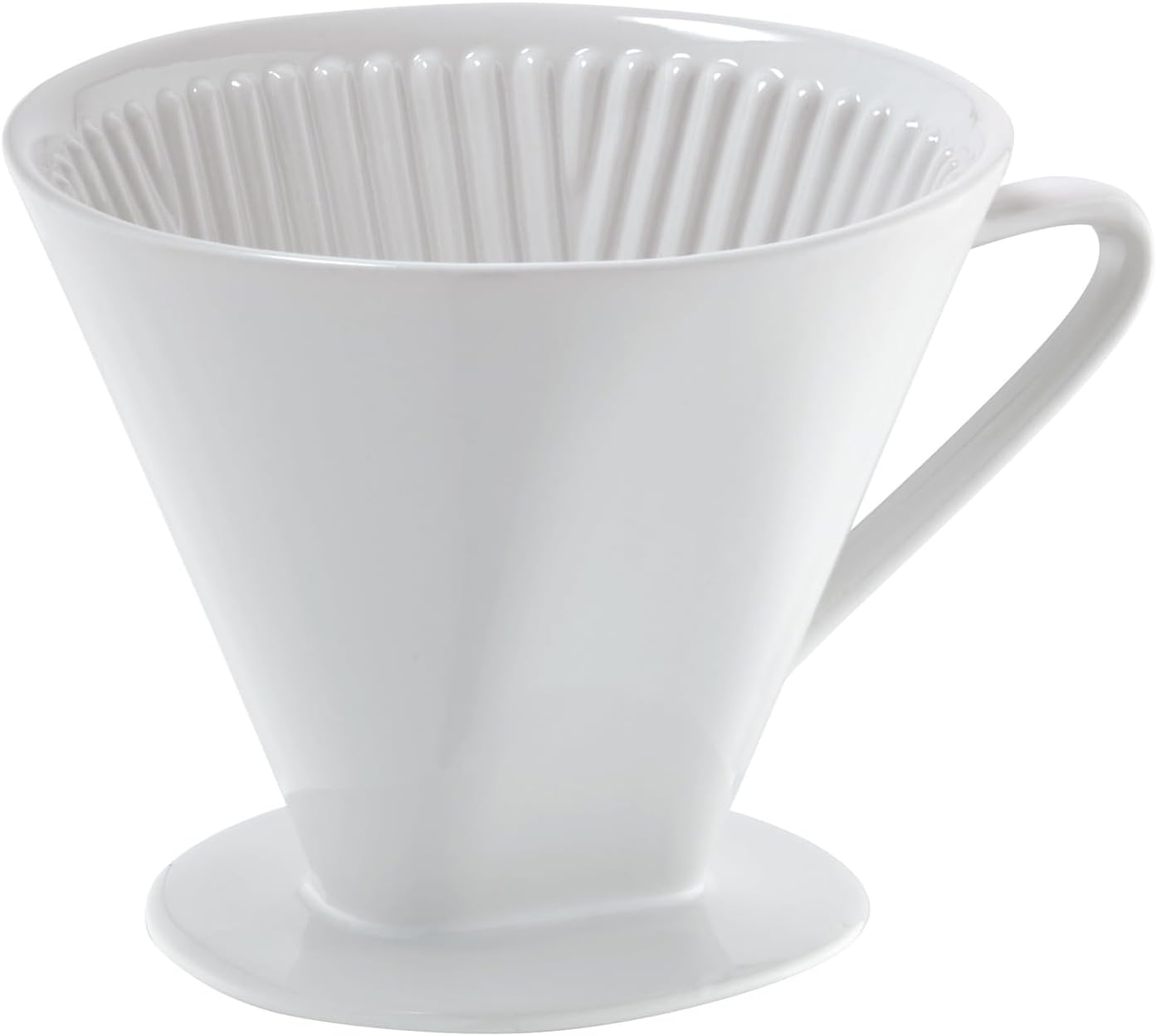 Cilio C105179 Porcelain Coffee Filter/Holder Pour-Over, 6/Large, White