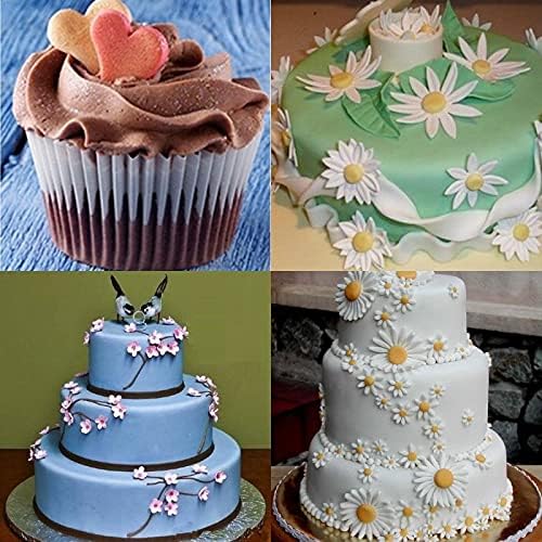 Flower Fondant Cutters,73Pcs Cake Cookie Cutter Plunger Sugarcraft Alphabet Letters Decorating Tools,Sunflower Rose Leaf Butterfly Heart Star Carnation Hollow Calyx Cutter Molds,Icing Modelling Kit