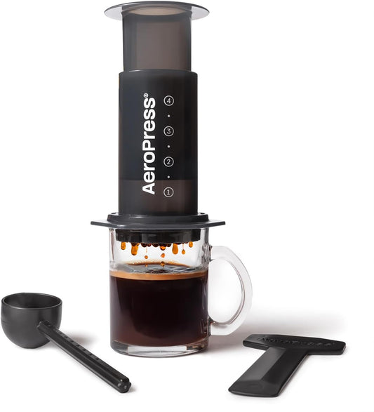 AeroPress Original Coffee Press – 3 In 1 Brew Method Combines French Press, Espresso, Full Bodied Coffee Without Grit or Bitterness, Small Portable Coffee Maker for Camping & Travel