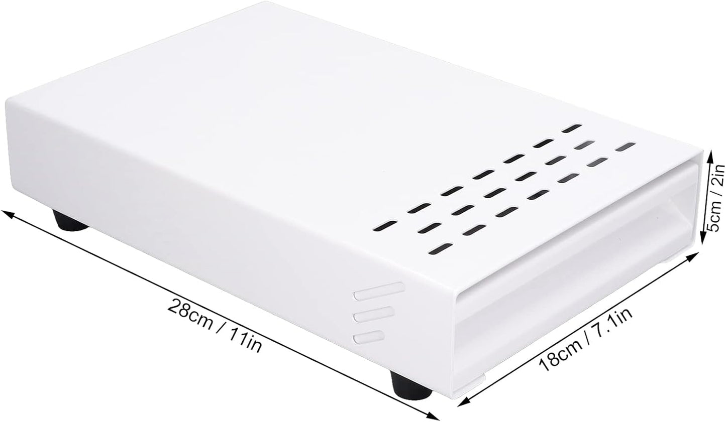 Coffee Knock Box Drawer, stainless steel Coffee Powder Box, Coffee Knock Box with Removable Rubber Strike Wood Pole and Non Slip Base (White)