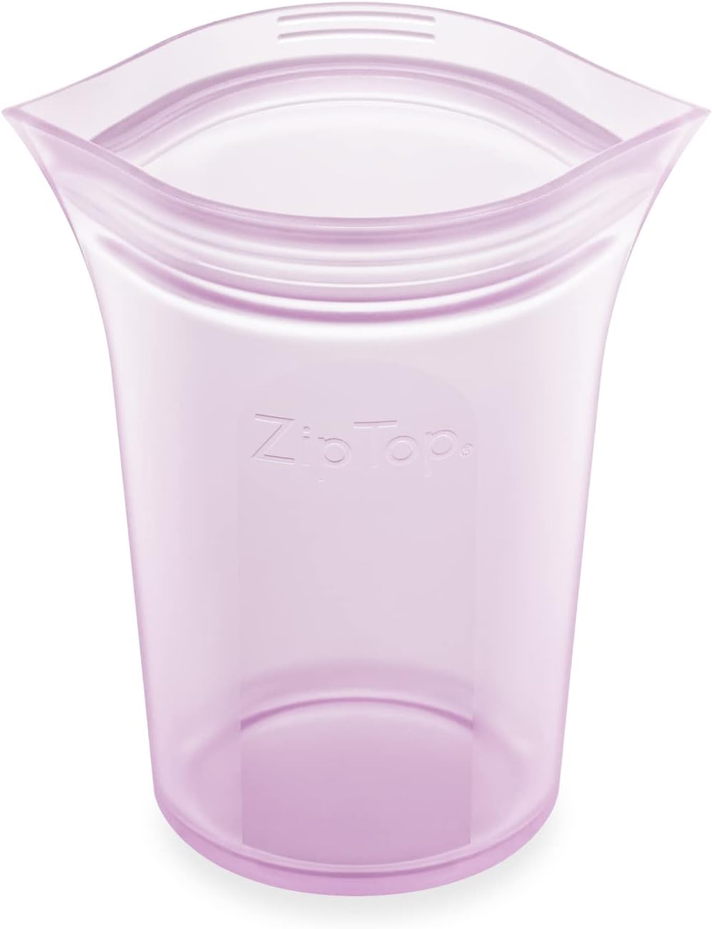 Zip Top Reusable Food Storage Bags | Small Cup [Lavender] | Silicone Meal Prep Container | Microwave, Dishwasher and Freezer Safe | Made in the USA