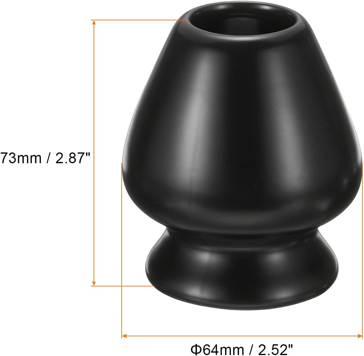 HARFINGTON Ceramic Chasen Stand 73mm Matcha Whisk Holder Teas Set Whisks Stand Traditional Matcha Tea Chasen Holder Tea Set Accessories for Tea Tasting, Matte Black